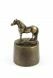Urna cineraria bronzata a forma di cavallo
