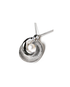 Ciondolo porta ceneri in argento (925) 'Rotondo' con perla
