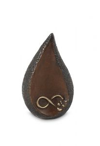 Mini urna cineraria lacrima 'Infinito' in bronzo