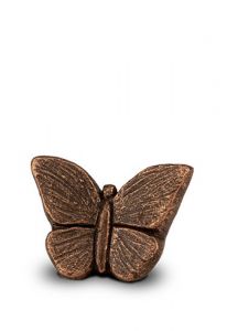 Mini urna cineraria farfalle color bronzo