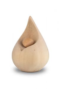 Urna cineraria in legno lacrima con cuoricino | naturale crimolo