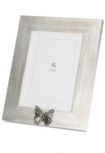 Urna cineraria portafoto in legno con farfalla di cenere