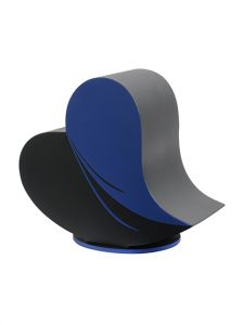 Urna cineraria in fibra di vetro 'Cuore' blu e nero