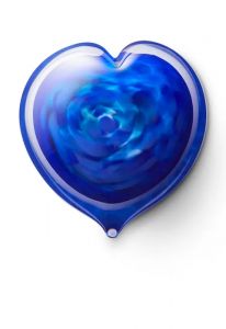 Mini urna cineraria a forma di cuore in cristallo blue-mixed