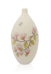 Piccola urna cineraria in ceramica artistica 'Magnolia'
