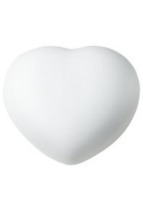 Mini urna cineraria in ceramica a forma di cuore bianco in diversi dimensioni