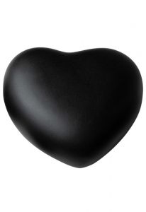 Mini urna cineraria in ceramica a forma di cuore negro in diversi dimensioni