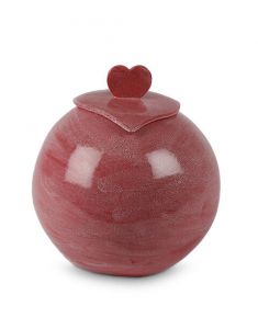 Urna cineraria in ceramica 'Big love' profondo rosso