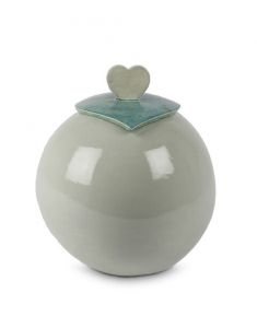 Urna cineraria in ceramica 'Big love' grigio verde
