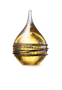 Urna cineraria in cristallo 'Swirl' krakele gold