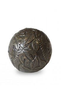 Mini urna cineraria in bronzo 'Foglie d'albero'