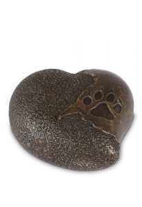 Mini urna cineraria 'La tua impronta nel mio cuore' in bronzo