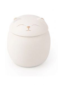Urna in ceramica gatto bianco
