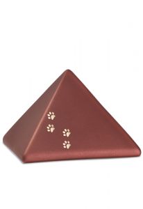 Urna cineraria piramidale per animali con stampe della zampa in diversi colori e dimensioni
