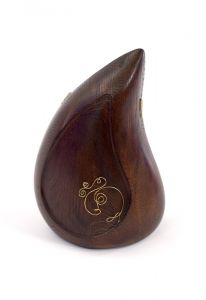 Wooden funeral urn 'Teardrop'