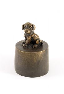 Dachshund puppy urn bronzed