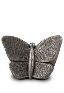 Piccola urna cineraria farfalle grigio argento