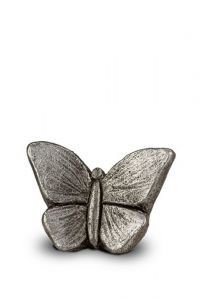 Mini urna cineraria farfalle grigio argento