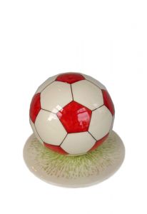 Urna cineraria dipinta a mano a forma di pallone da calcio